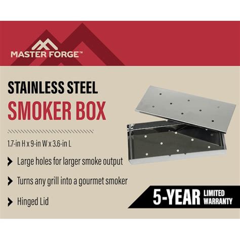 master forge metal stainless steel wood chip smoker box|Master Forge 3.6.